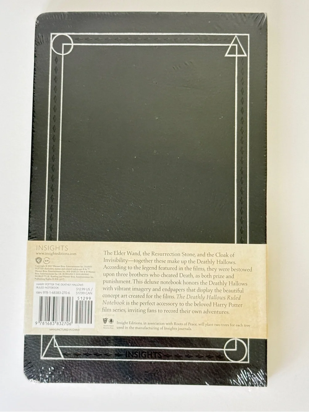 Harry Potter The Deathly Hallows Black Ruled Notebook 128 pages archival paper